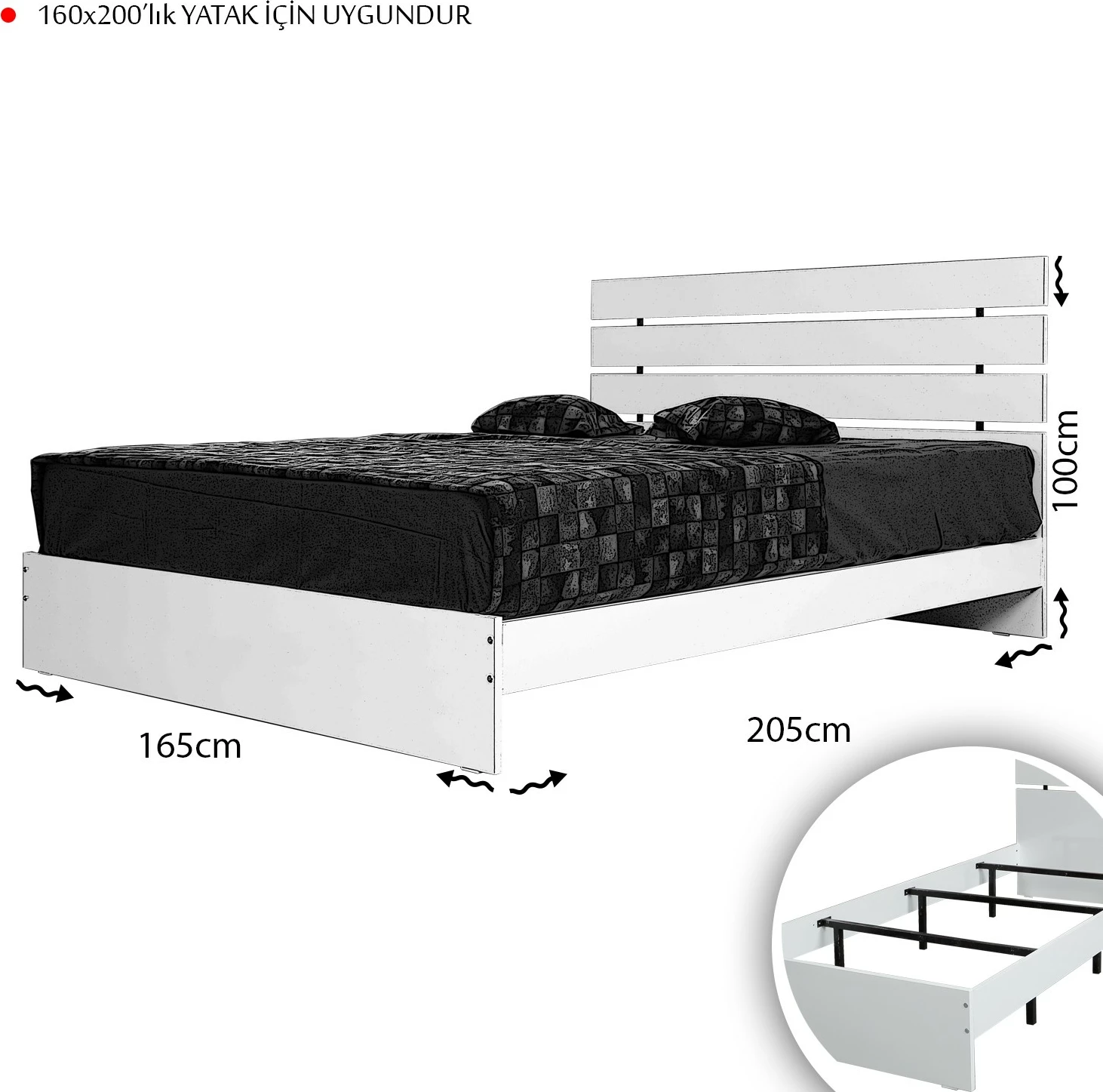 Krevat dopio Fuga, ngjyrë arre, 160