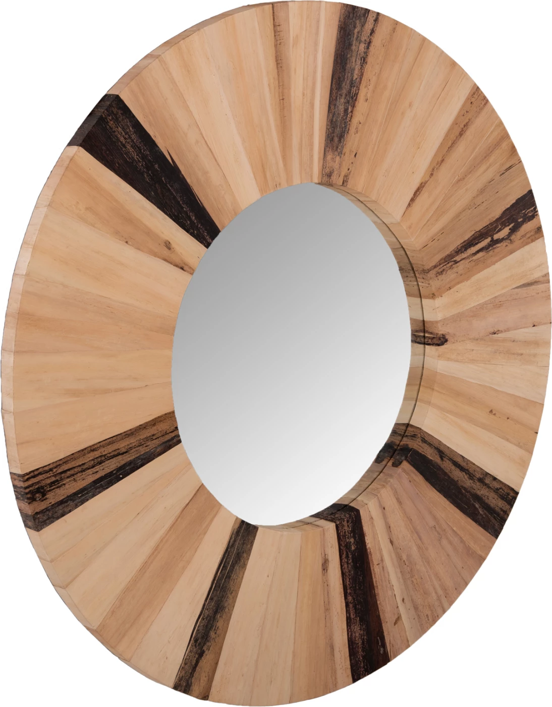 Pasqyrë muri e rrumbullakët, fibra gjethe palme të thara, ngjyrë natyrale, FH7839, Φ120x4cm