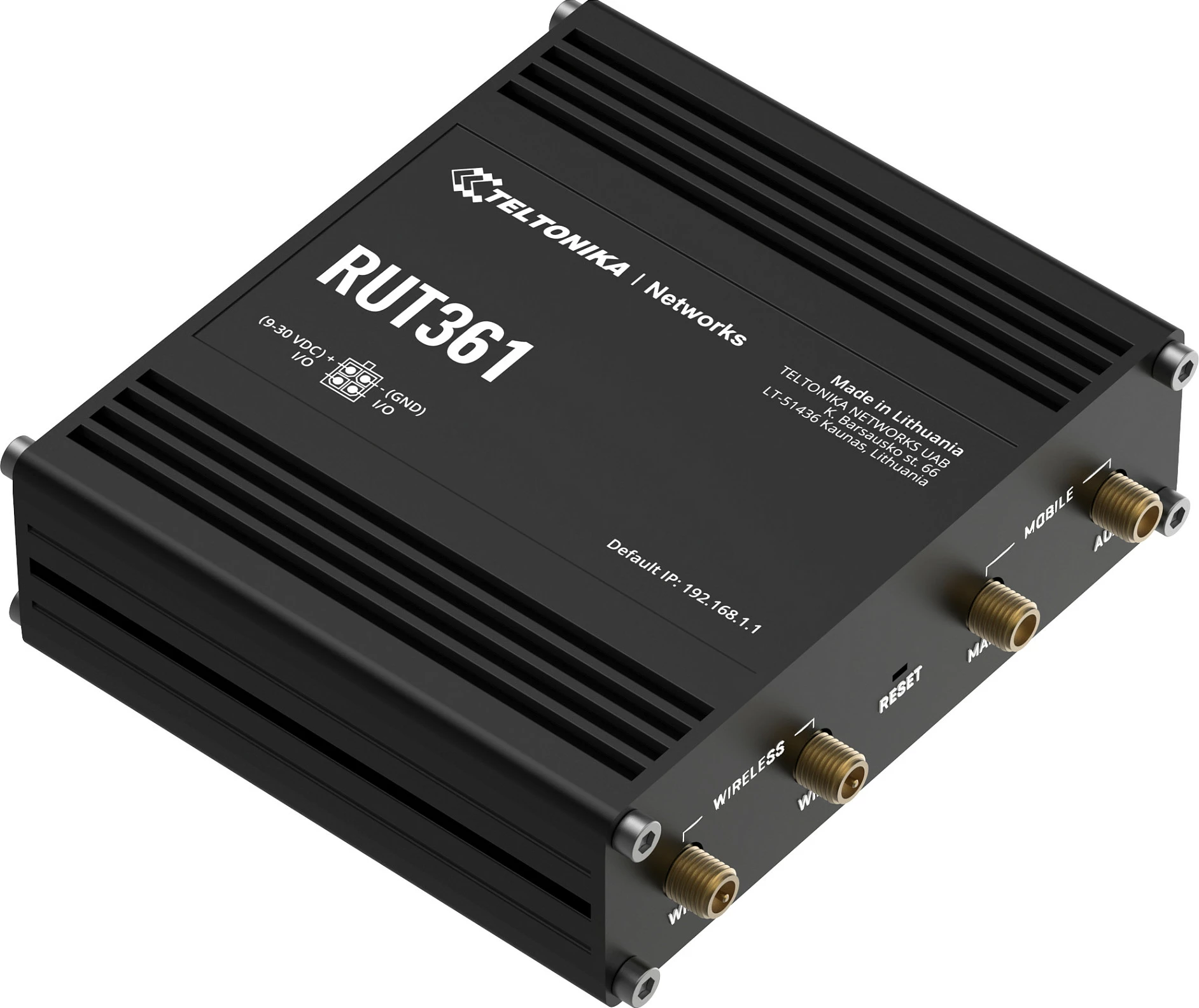 Router industrial Teltonika RUT361, 4G LTE Cat 6, Wi‑Fi 4, 2x RJ45 100Mb/s, i zi