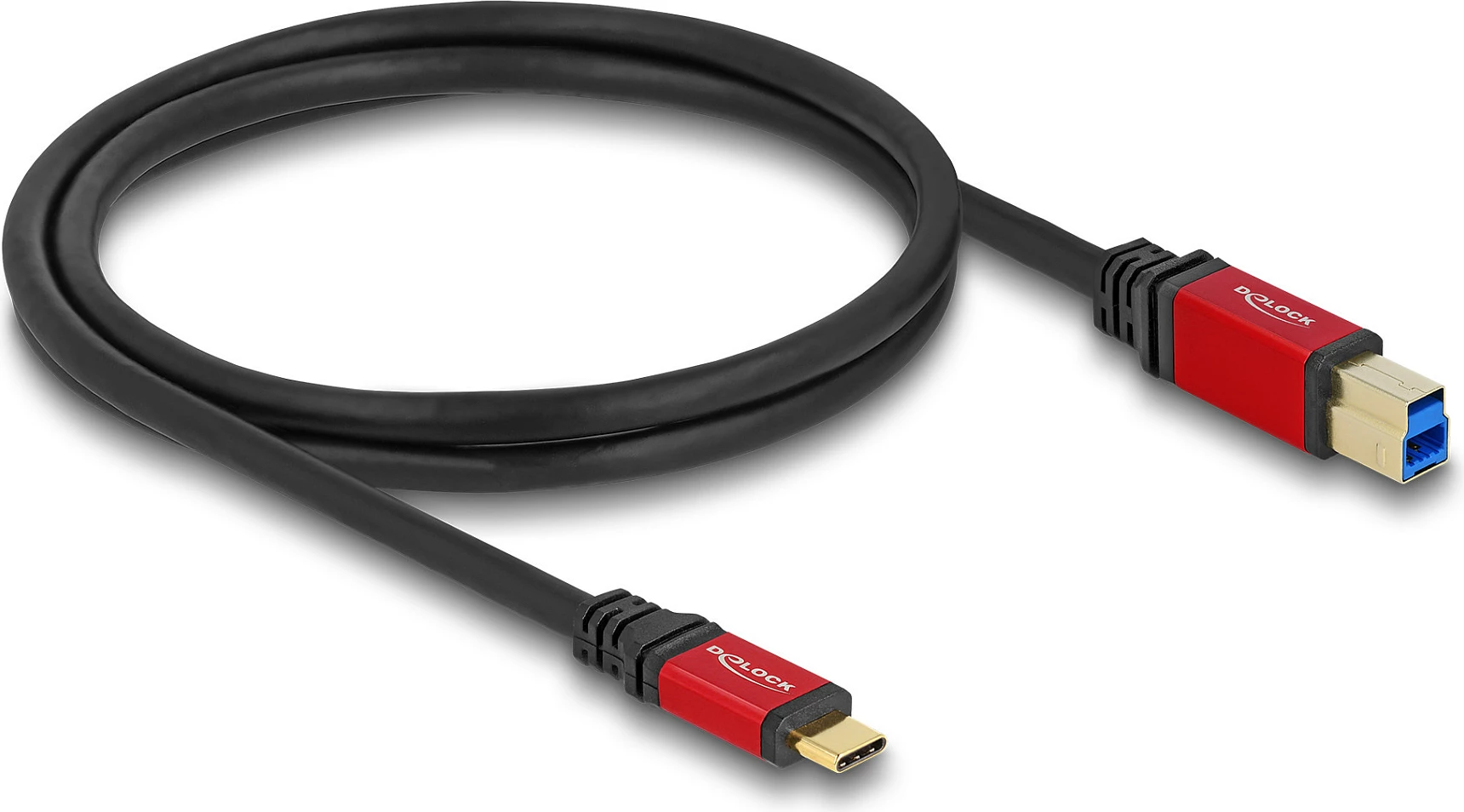 Kabllo USB DeLOCK USB-C në USB-B, 1 m, 5 Gbps, USB 3.2 Gen 1, kuqe/zezë