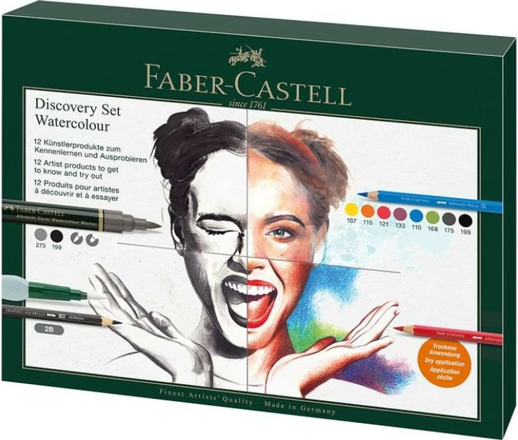 Set lapsash akuarel Faber-Castell Albrecht Dürer Discovery Set FC-117520, 12 copë, ngjyra të ndryshme
