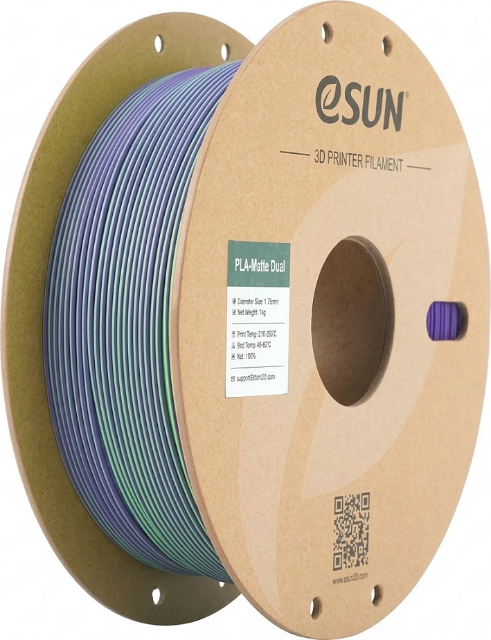 Filament PLA matte dual eSun 1,75mm 1kg, green purple