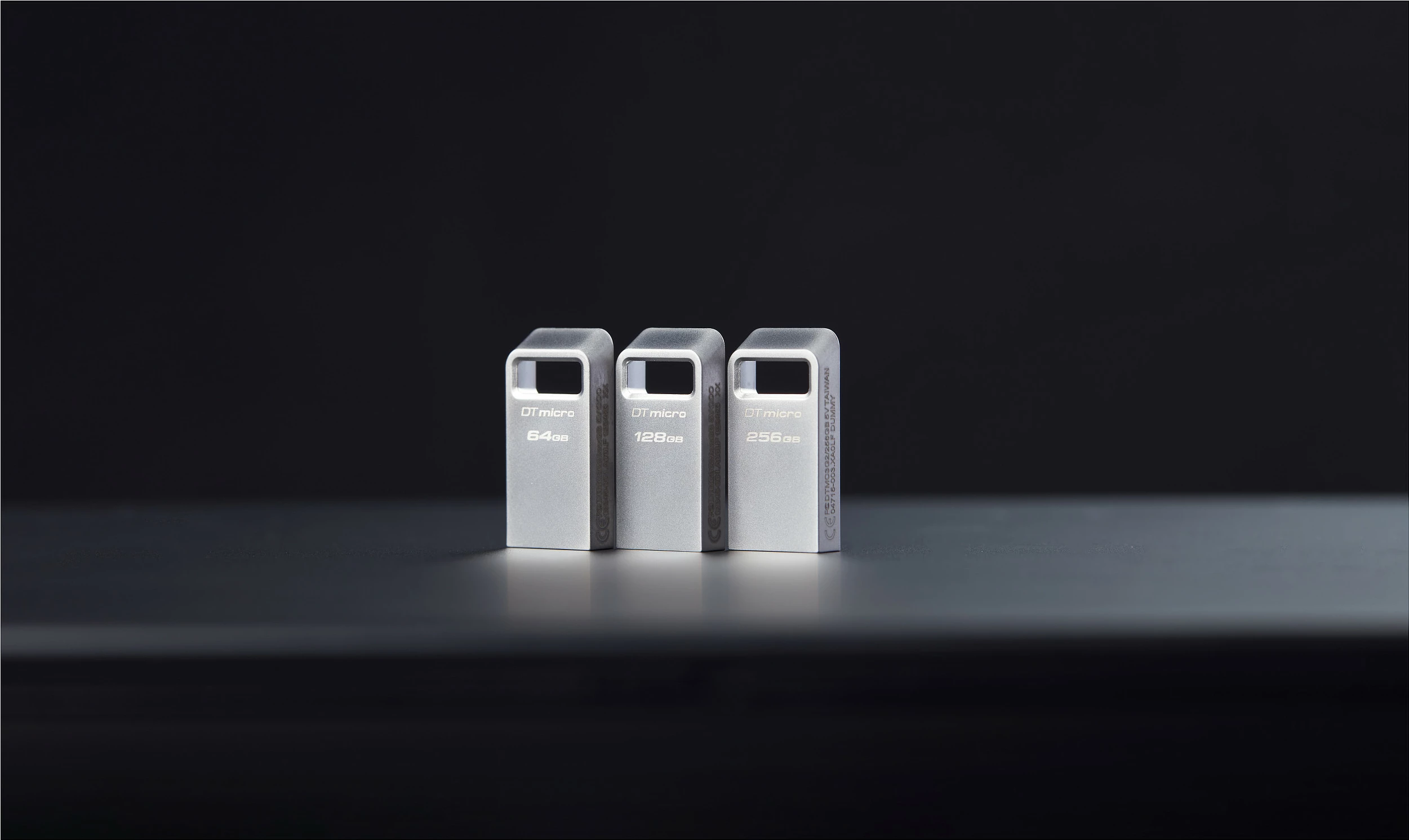 USB Kingston DataTraveler Micro 256GB, USB 3.2, metal, silver