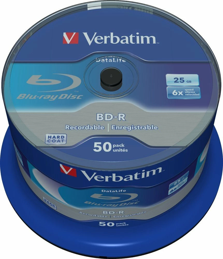 Disk BD-R Verbatim 43838 25 GB 6x, paketë 50 copë