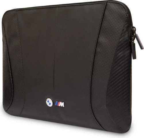 Mbështjellës laptopi BMW Perforated, 14 inç, Najlon/Lëkurë, i zi