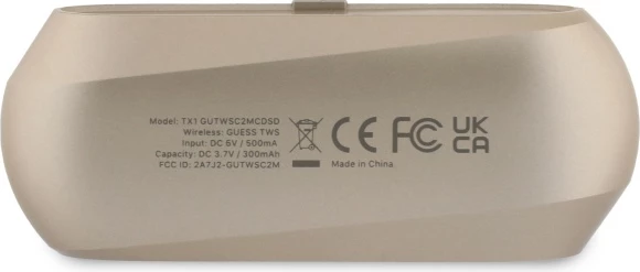 Kufje Bluetooth TWS Guess Elongated Metallic Printed Logo me docking station, Gold