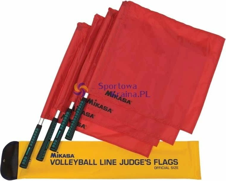 Flamuj gjyqtari volejbolli Mikasa, të kuq, set 4 copë