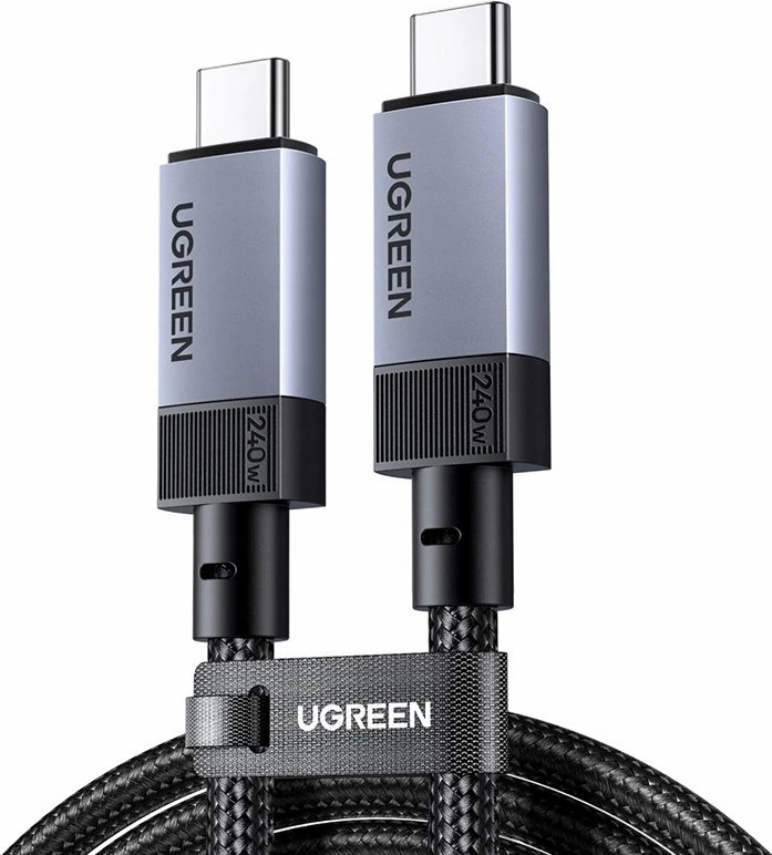 Kabllo USB-C në USB-C Ugreen L705 (65175) USB4 Gen 3 1m 240W 40Gbps, gri
