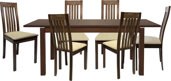 Tavolinë me karrige, 7 pjesë, ngjyrë arre, FH10030