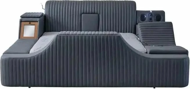 Krevat dopio me funksione të mençura, ngjyrë e zezë, Skye Decor