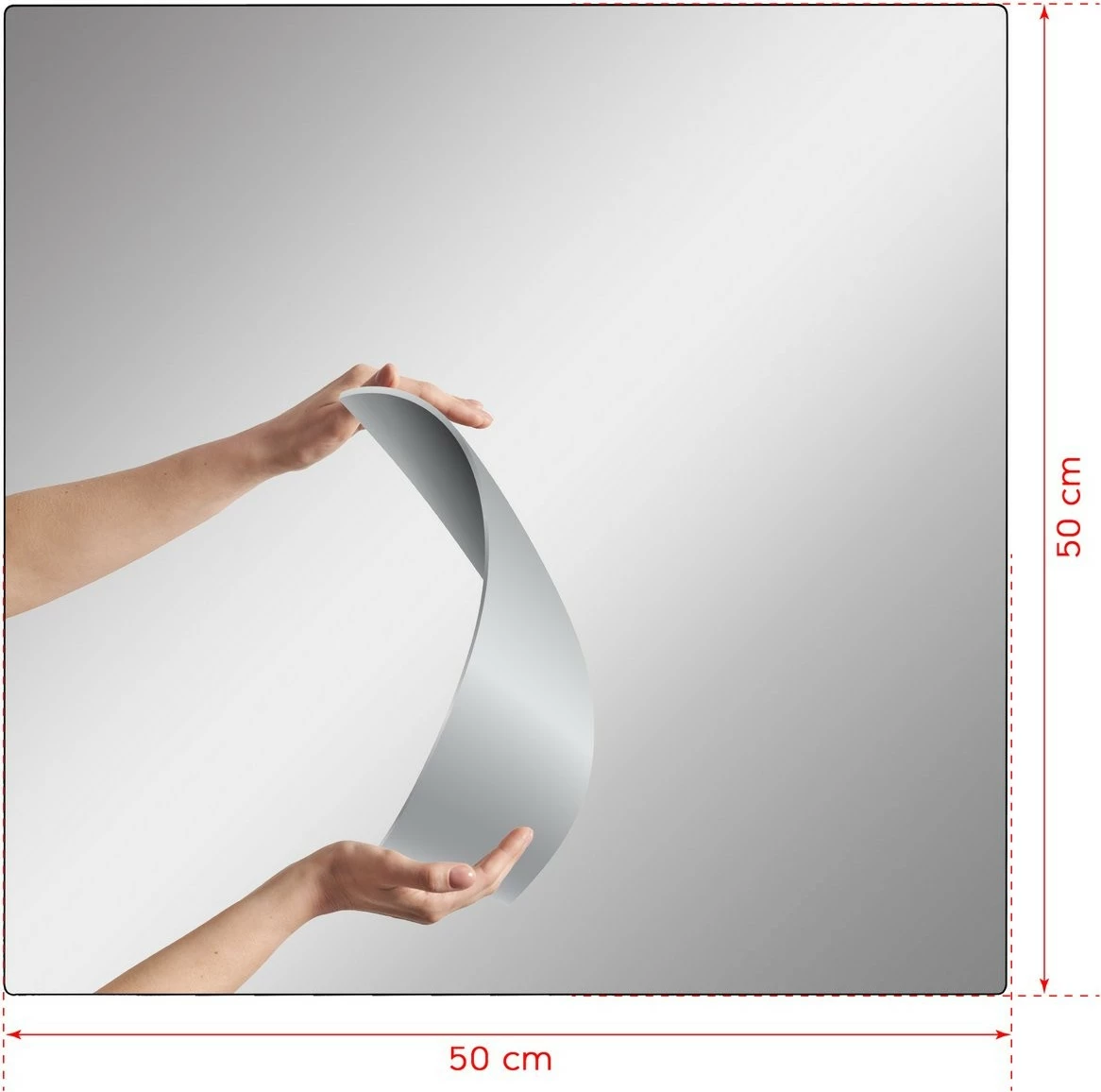 Pasqyrë katrore me ndriçim LED, Hanah Home, 50x50cm, e bardhë