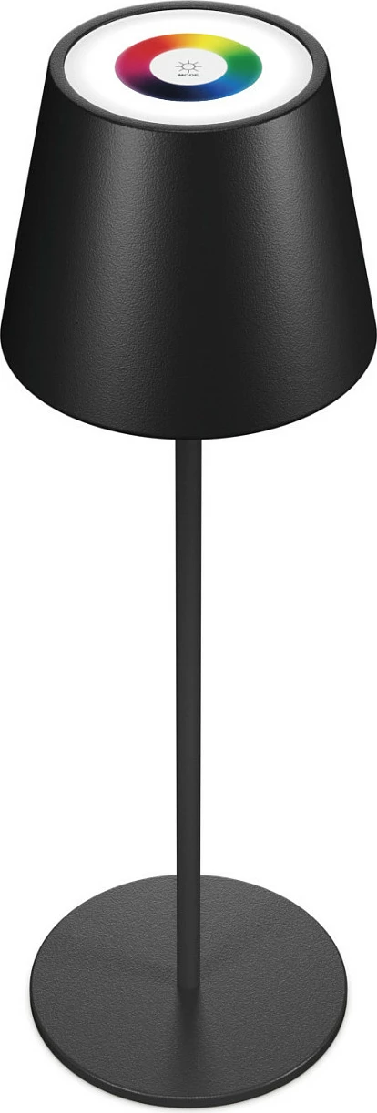 Llambë tavoline LED RealPower TableLight 360 RGB, 3W, bateri 1800mAh, IP44, e zezë