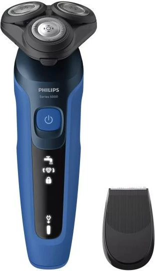 Makinë rroje, Philips, Series 5000 S5466/17, kokë plotësisht fleksibile, kapje ergonomike, hapje One‑touch, blu/zezë