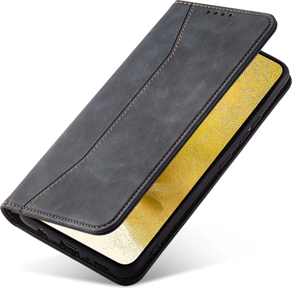 Mbështjellës Hurtel Magnet Fancy Case për Samsung Galaxy S23+, me kapak, portofol dhe qëndrim, e zezë