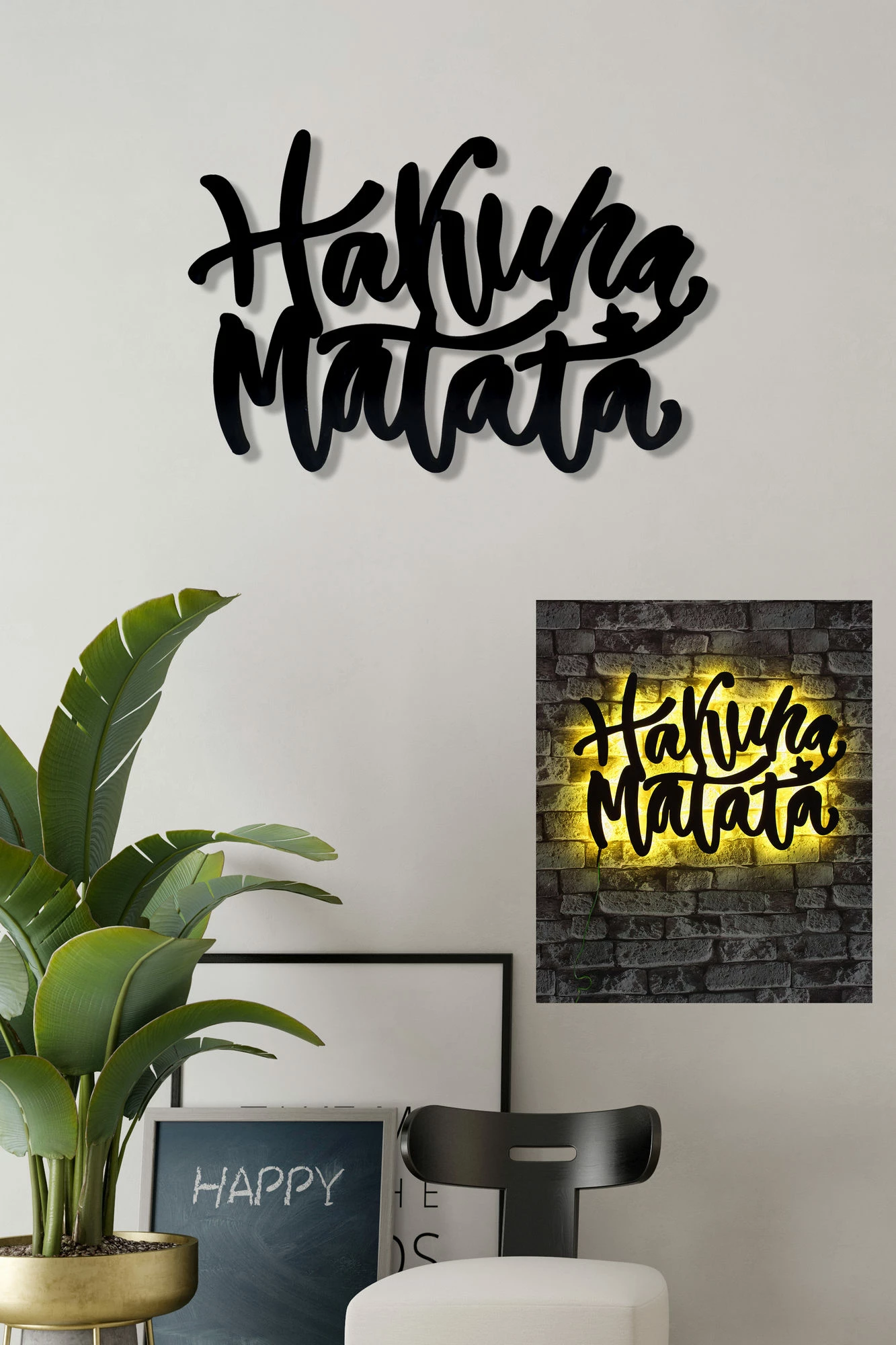 Ndriçim dekorativ LED, Hakuna Matata, e verdhë