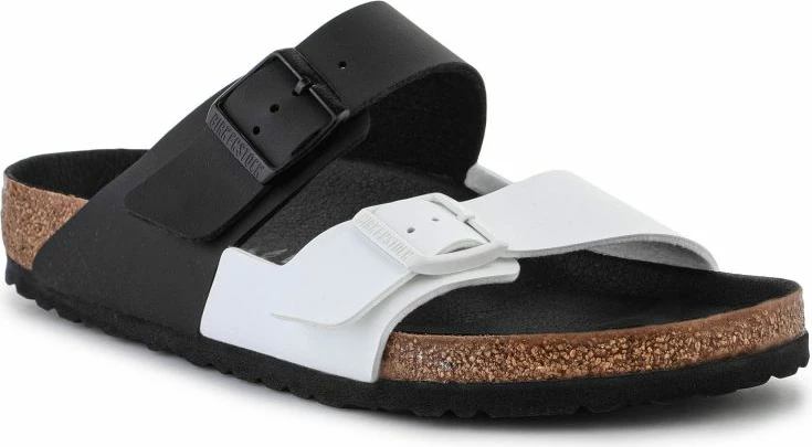 Atlete të brendshme Birkenstock Arizona Split për meshkuj dhe femra, të zeza dhe të bardha