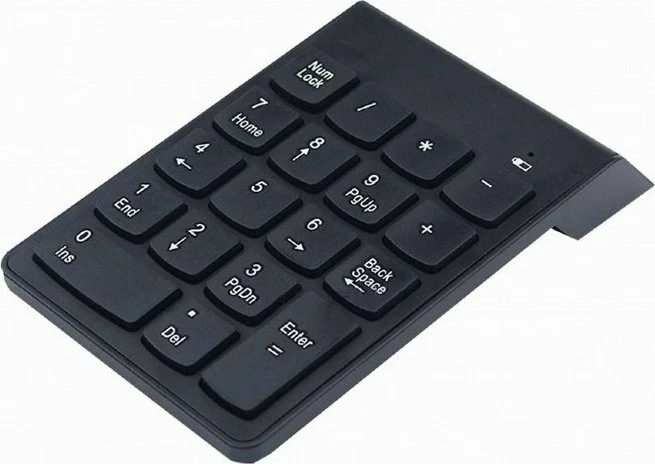 Tastierë numerike wireless Gembird KPD-W-02, Bluetooth, 18 taste, layout US, e zezë