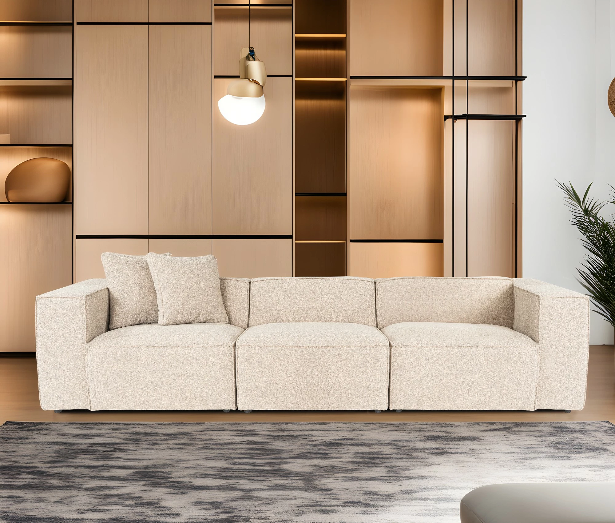 Kauç 3-ulëse Lora, ngjyrë pjeshke, Atelier del Sofa