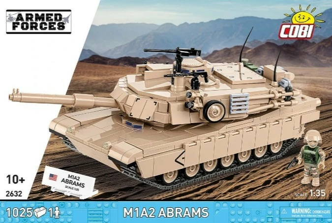 Set blloqe ndërtimi, Cobi, M1A2 Abrams COBI-2632, 1025 pjesë, shkallë 1:35, për moshat 10+, set ekstra i madh