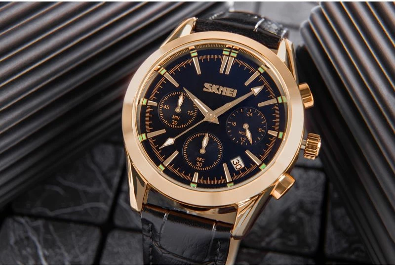 Orë dore për meshkuj Skmei, e zezë