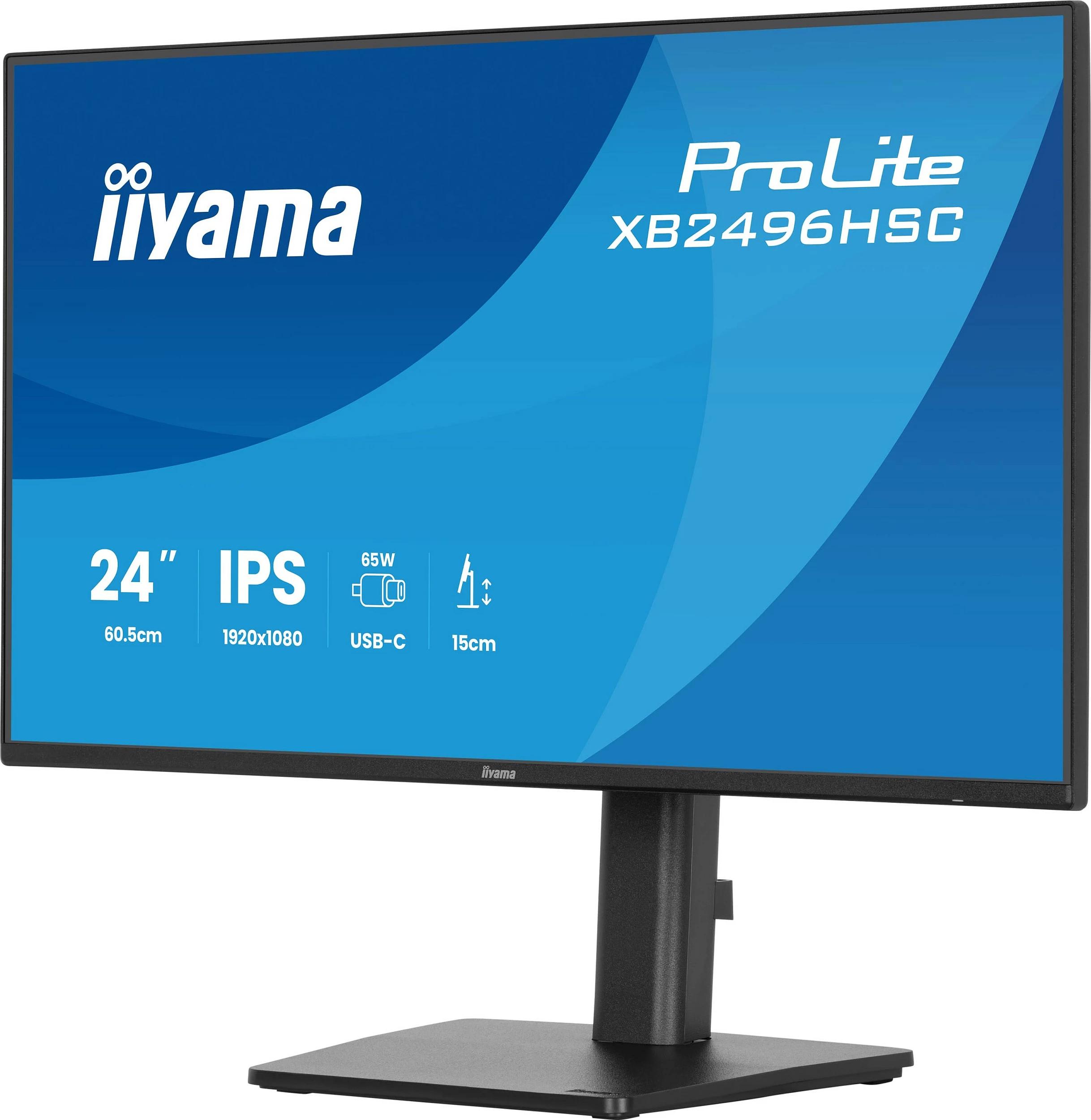 Monitor iiyama ProLite XB2496HSC-B1, 24", IPS, FHD 144Hz, USB-C, altoparlantë, i zi