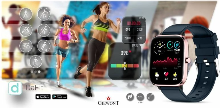 Smartwatch për femra Giewont, blu e errët