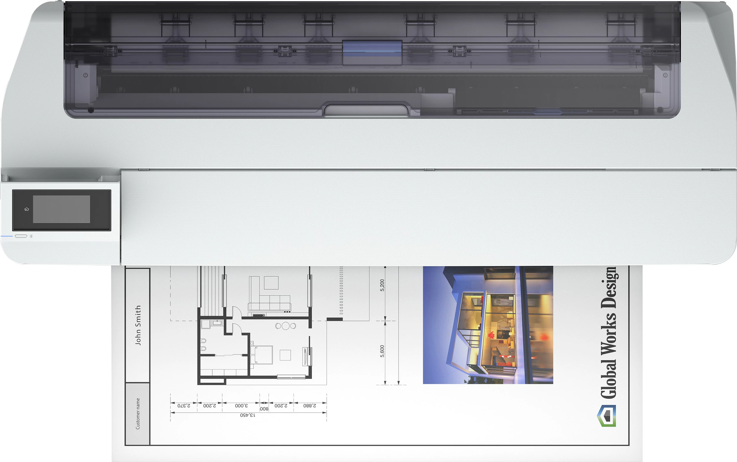 Printer madhformat Epson SureColor SC-T5100N, A0, 2400x1200 DPI, Wi‑Fi/Gigabit Ethernet, touchscreen, i bardhë