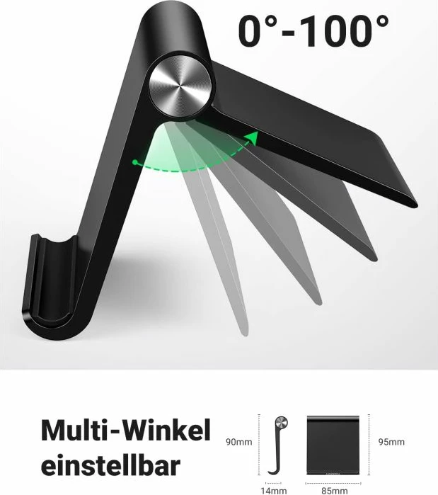 Mbajtëse telefoni UGREEN 50747, e palosshme me kënd të rregullueshëm, e zezë