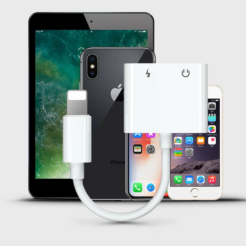 Adapter Joyroom S-Y104, Lightning në 3.5mm jack + Lightning, i bardhë