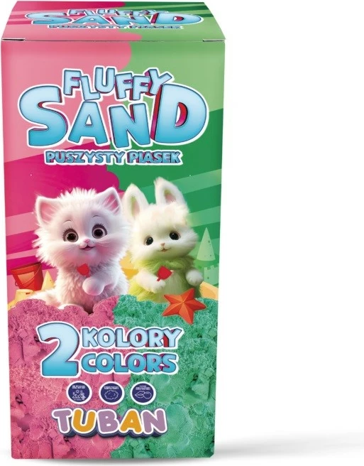 Set rërë kinetike TUBAN Fluffy Sand, TU3789, 2 ngjyra, rozë dhe jeshile