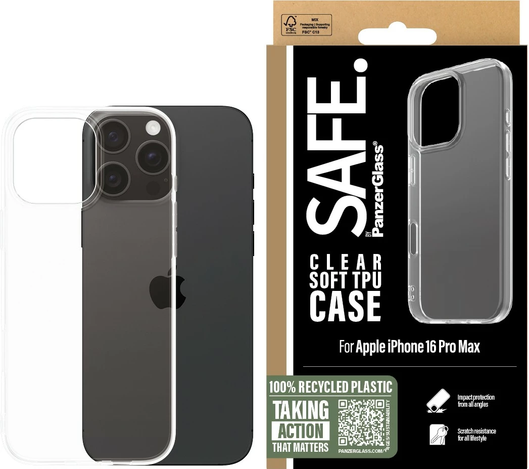 Mbështjellës PanzerGlass për iPhone 16 Pro Max, transparent
