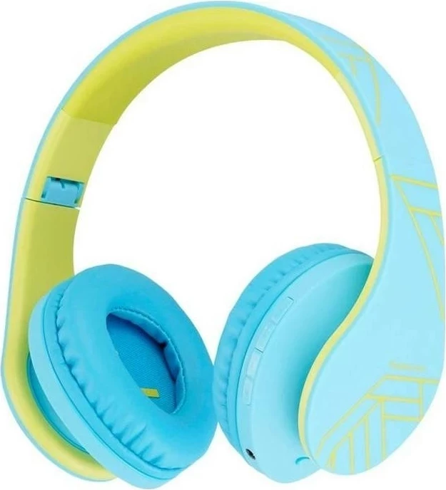 Kufje PowerLocus Kids, Bluetooth 5.0, on-ear, mikrofon, 15 orë, të verdha/blu