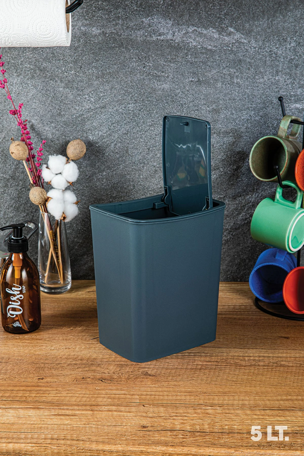 Kosh mbeturinash anthracite, Hermia Concept, TRN-182-04, 5L