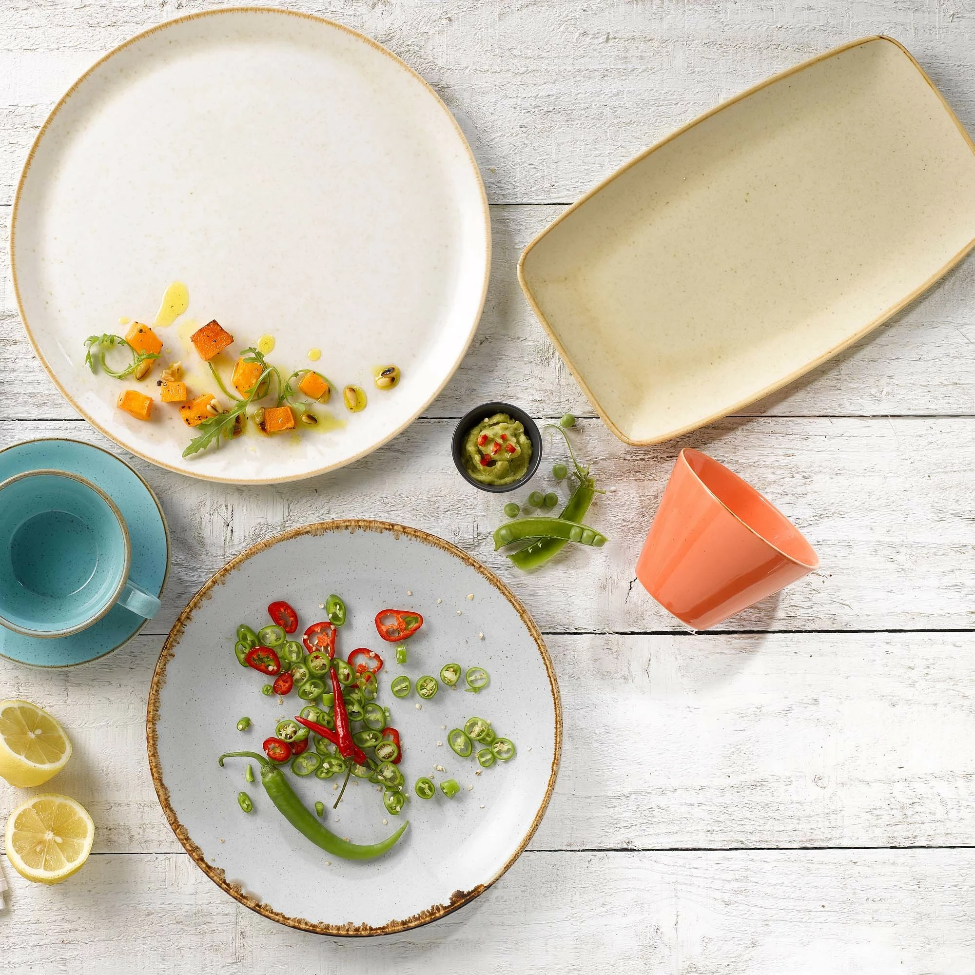 Pjatë pasta Porland Seasons Ashen Ø260 mm porcelan, e hirtë, set 6 copë