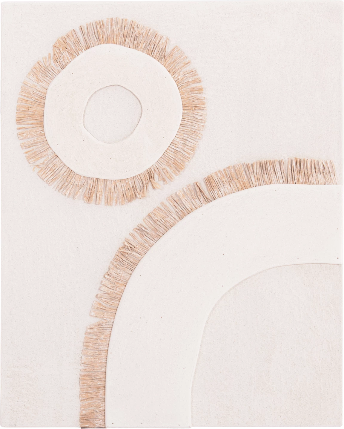 Panel dekorativ për mur, seri Santorini, FH4534, MDF, ngjyrë e bardhë e zbehtë, dekor në bezhë, 48x4.5x60 cm.