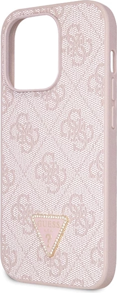 Mbështjellës Guess Crossbody 4G Metal Logo për iPhone 14 Pro, Rozë