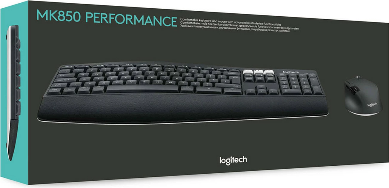 Tastierë dhe maus Logitech MK850 RF Wireless + Bluetooth, QWERTZ, e zezë