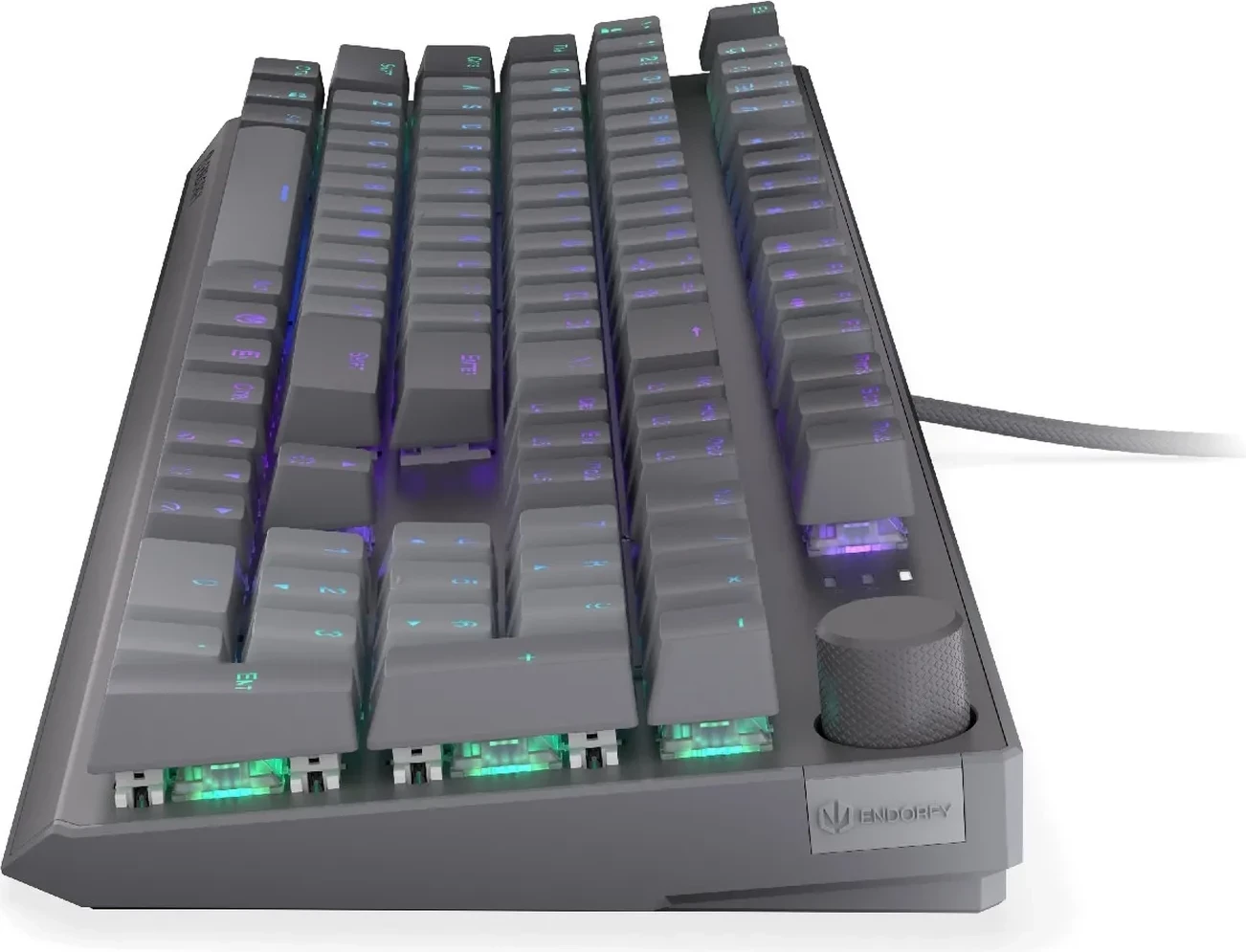 Tastierë mekanike Endorfy Thock V2, RGB, full-size, USB-C, gri
