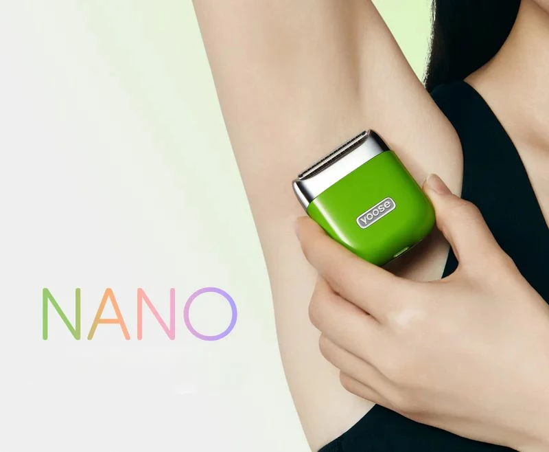 Makinë rroje elektrike për femra Yoose NANO, IPX7, USB-C, gjelbër, set 5 copë