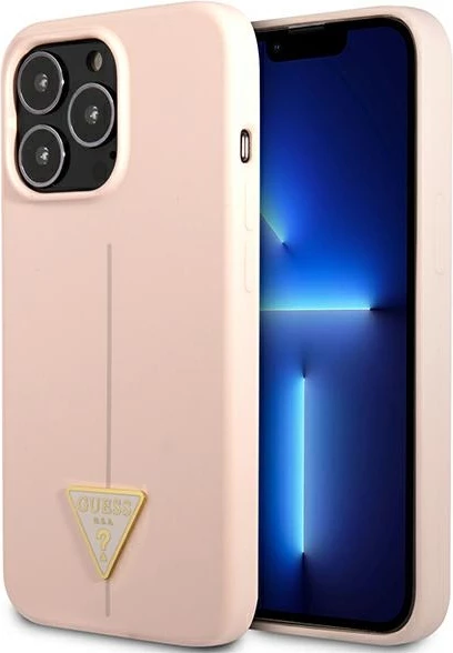 Mbështjellës Guess GUHCP13XSLTGP për iPhone 13 Pro Max 6.7", silikon, rozë