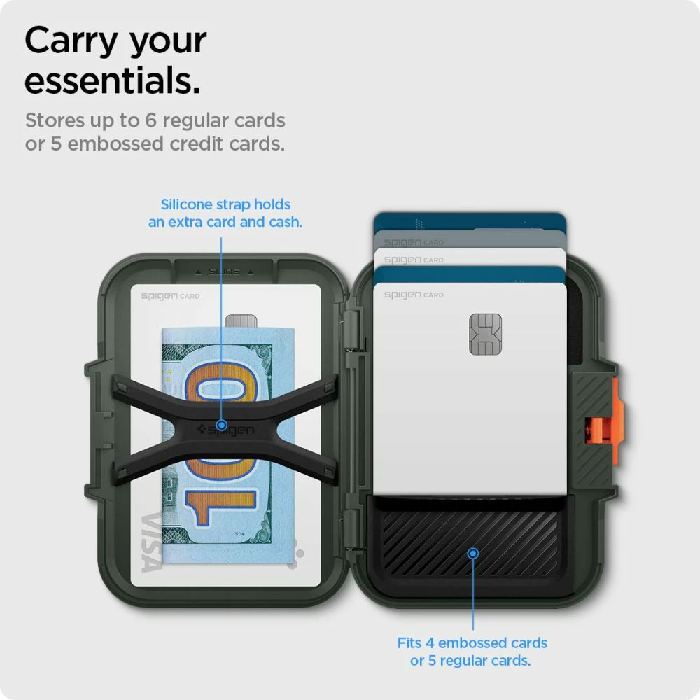 Mbështjellës Spigen Lock Fit MagSafe për karta, i gjelbër