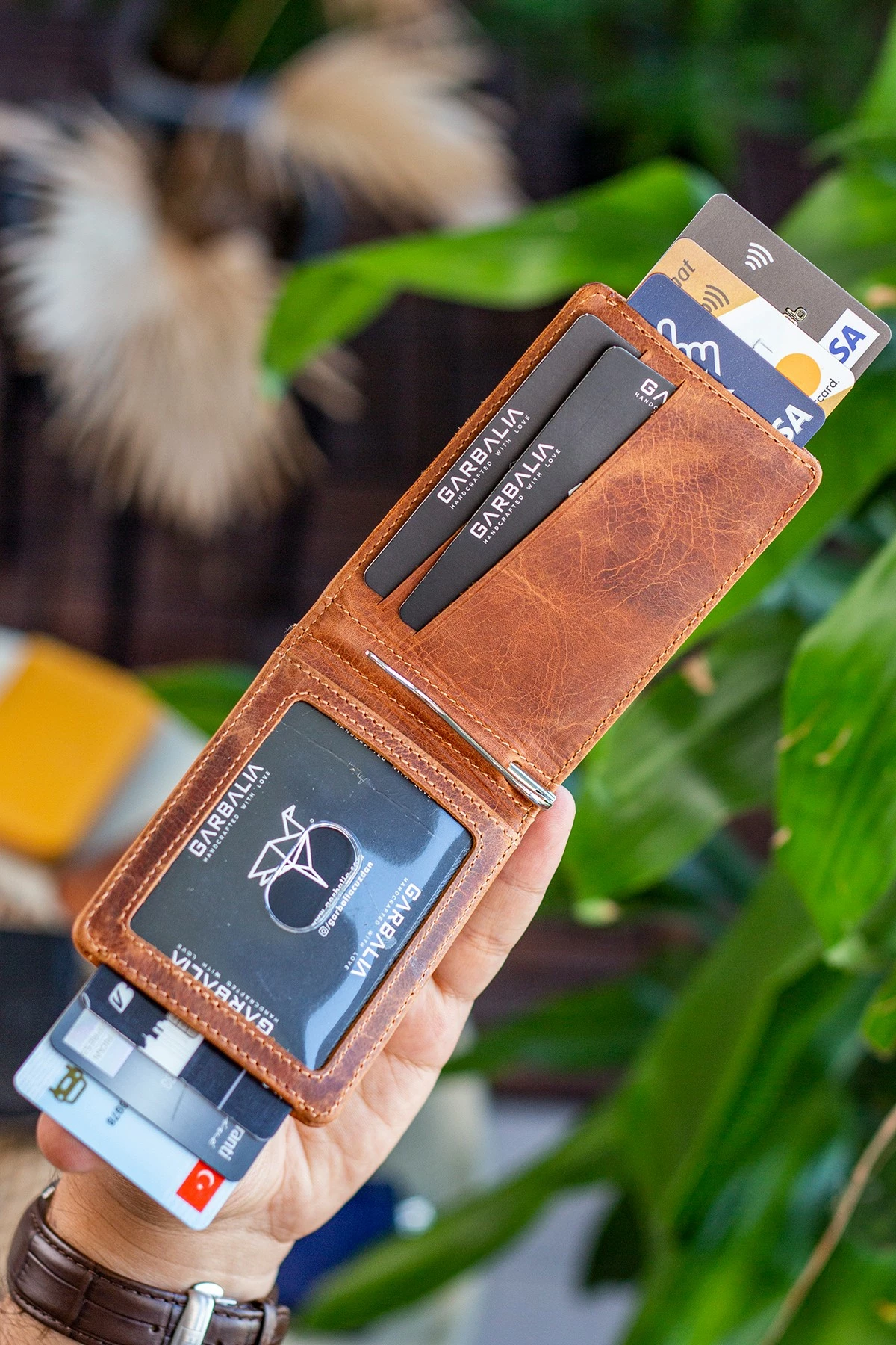 Portofol për meshkuj, lëkurë natyrale, ngjyrë tan, Celtic Crazy, Zoozie Bags