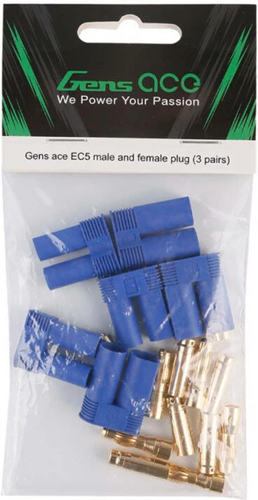 Set konektorë EC5 mashkull & femër Gens ace GEAEC53, 3 palë, Blu