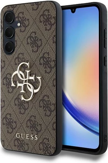 Mbështjellës Guess 4G Big Metal Logo për Samsung Galaxy A35, kafe