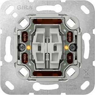 Ndërprerës muror GIRA 311500, rocker switch, 10A 250V, LED, krom/gri