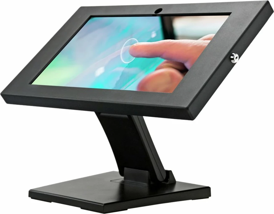 Mbajtës tavoline për tabletë Hannspree, 13.3", metal, me kyç, i zi