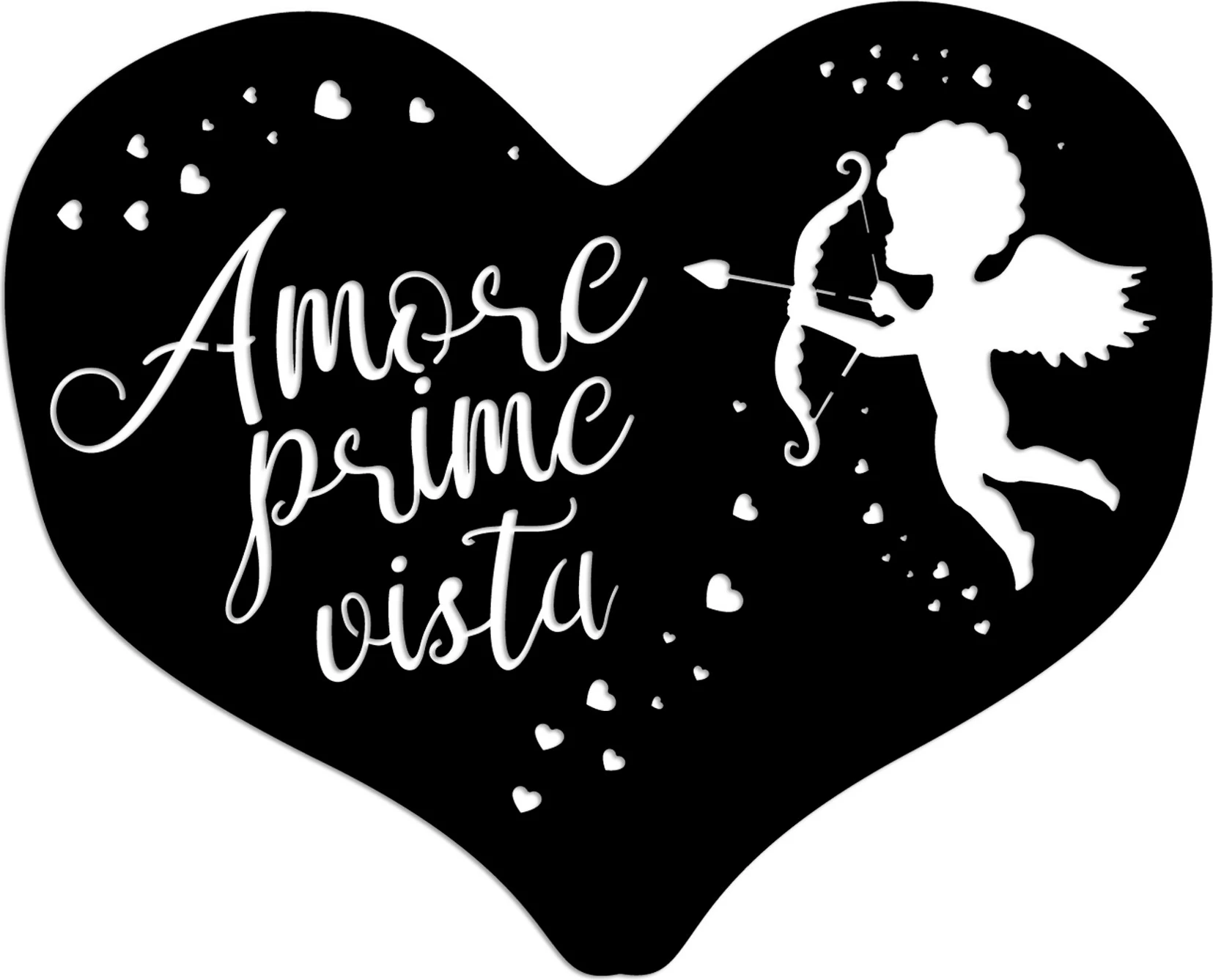 Aksesor dekorativ metalik për mur, Amore Prima Vista, Wallity, ngjyrë e zezë, 56x45cm