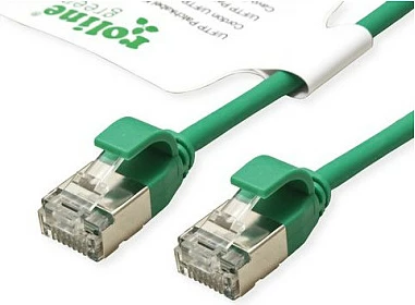 Kablë rrjeti ROLINE 21.44.3331 Cat6a 0.3m RJ45 U/FTP 10Gbps, e gjelbër