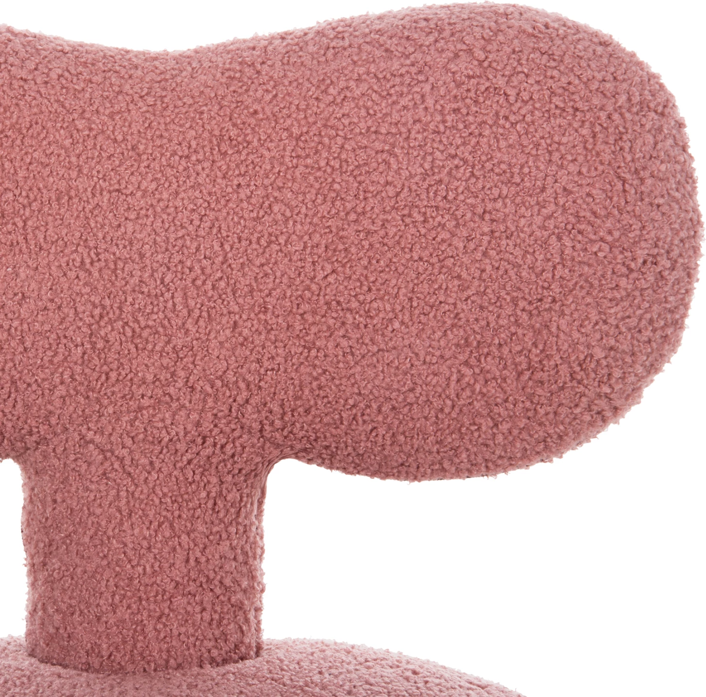 Karrige për bar me mbështetëse, rrotulluese, KRIVIO FH9775.02, ngjyrë rozë e pluhurosur, pëlhurë boucle, 52x53x60 cm