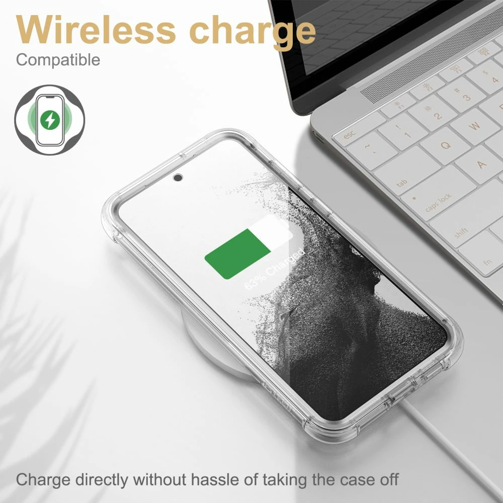 Mbështjellës, Tech-Protect Kevlar për Samsung Galaxy S23+, ndërtim dy-shtresor me mbrojtës ekrani të integruar, mbrojtje 360°, transparente